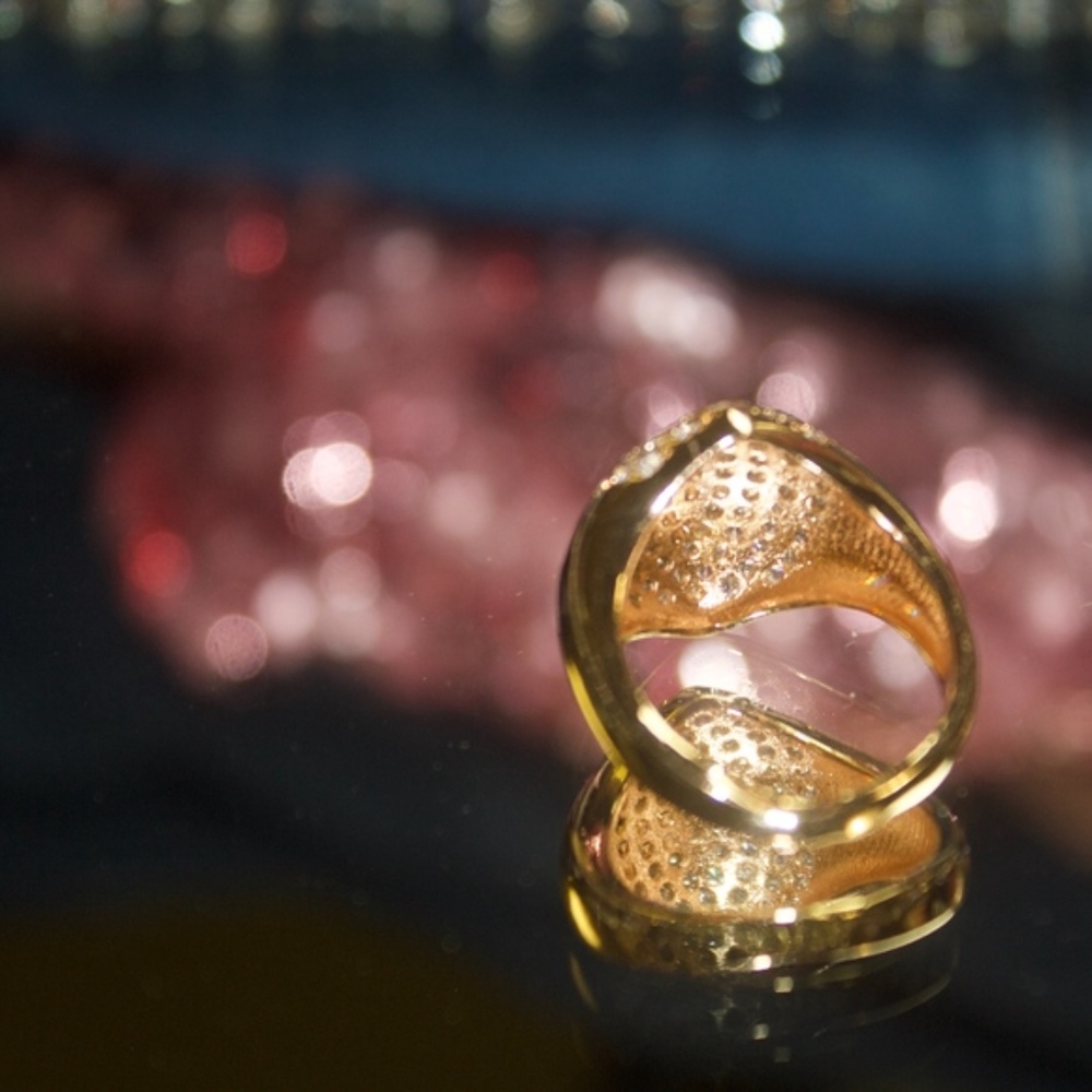 14kt Gold Dipped Pave Swarovski Ring - image 5